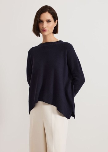 Phase Eight Kara Square Boxy Knitwear Navy Australia | ZY8123504